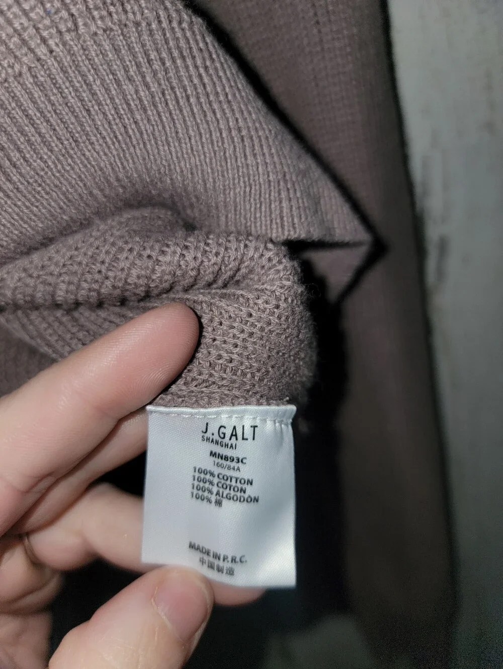 J Galt lightweight ribbed